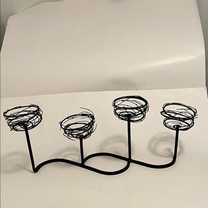 Retired Pier 1 Black Wire Candle Holder. No glasses.